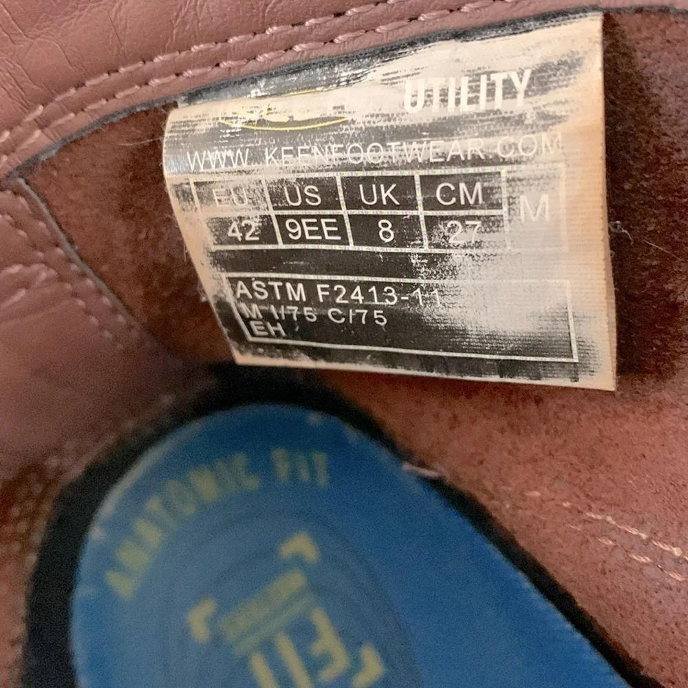 Keen Mens Utility Boots, Size US- 9EE EUR- 42, Gingerbread Brown Leather - Picture 8 of 9